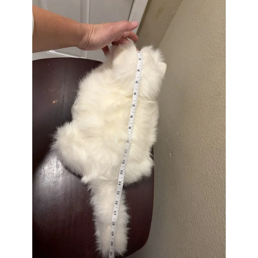 Vintage 1988 Prrrt Inc Purring Persian Cat Plush White 80s Deadstock Working NWT